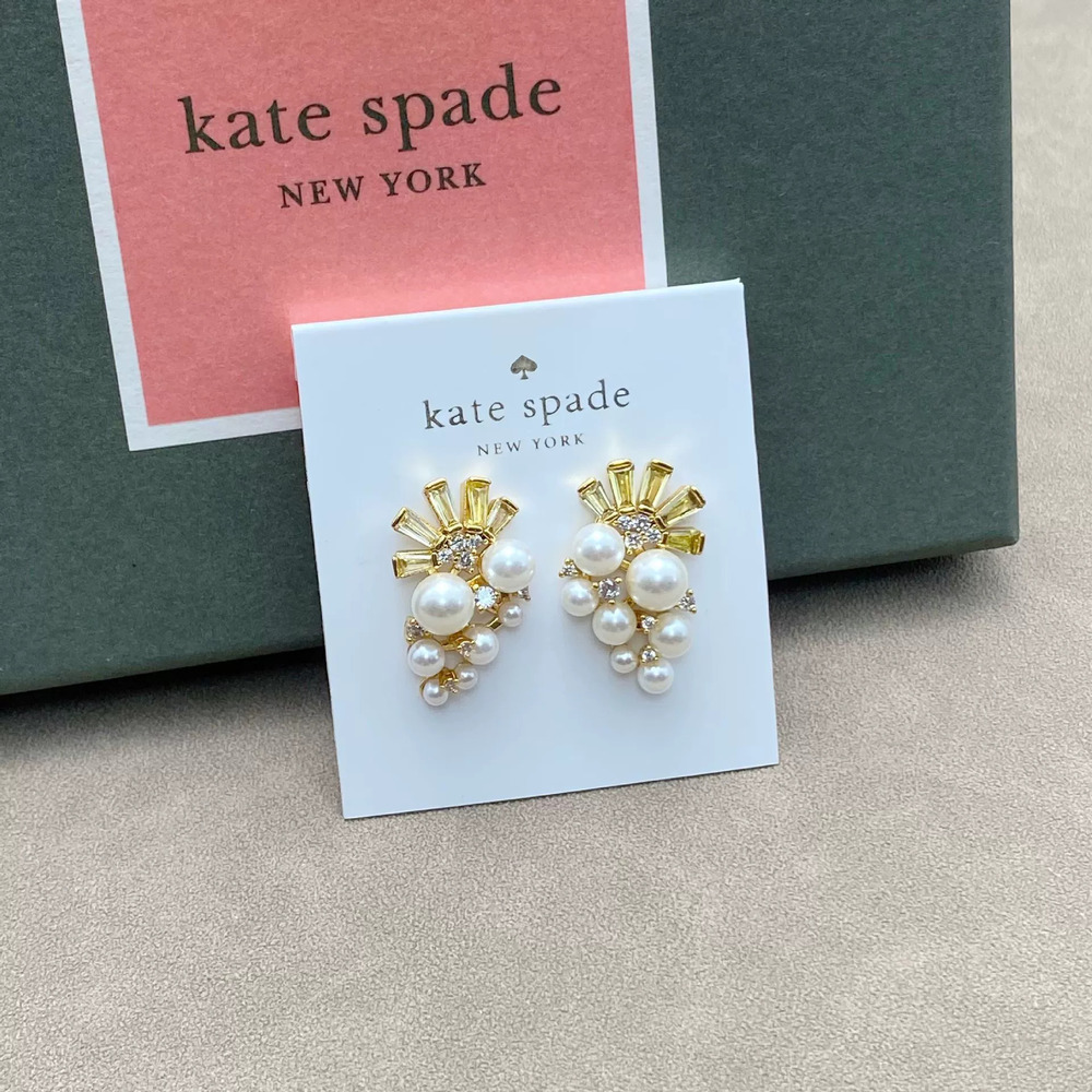 kate spade Multicolor Zircon Pearl Metal Stud Earrings